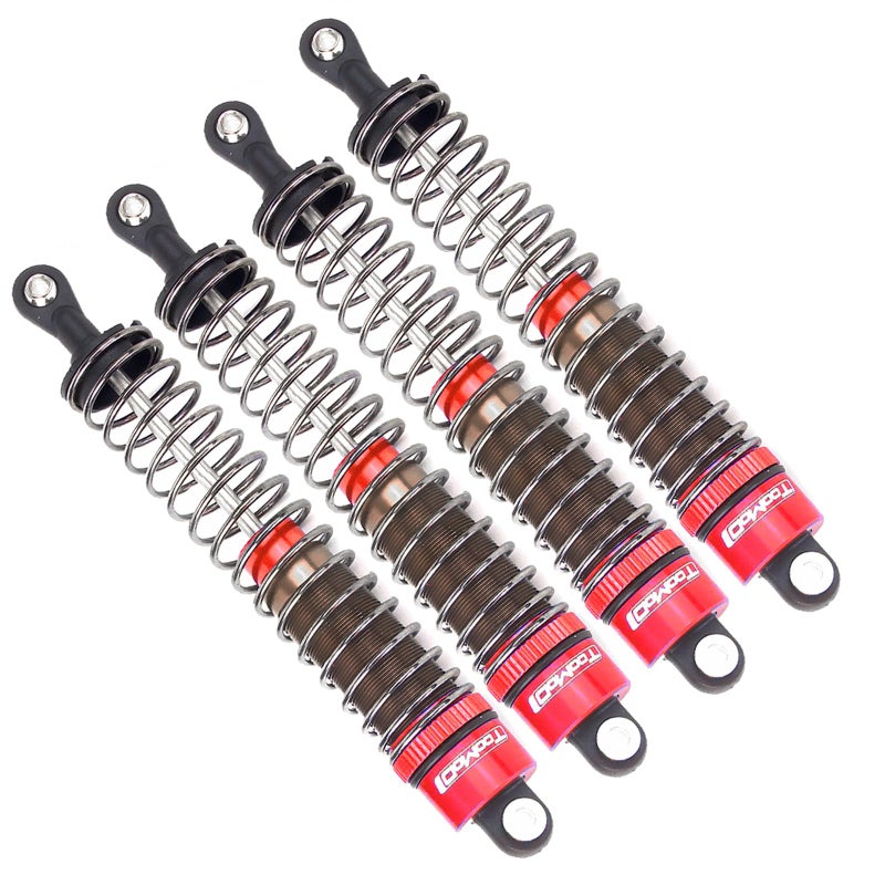 TOOMOD 1/10 90mm RC Oil filled Shock Absorbers kit for Tamiya Bullhead SuperClod Buster TRX4 Axial SCX10 D90 Crawler Car Truck Car Upgrades Replace Parts (Red) - Image 4